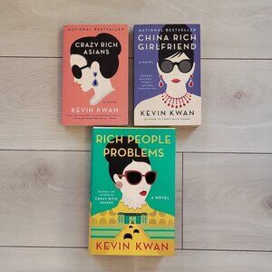 "Crazy Rich Asians" by Kevin Kwan- Trio of Softcover & Hardcover Books